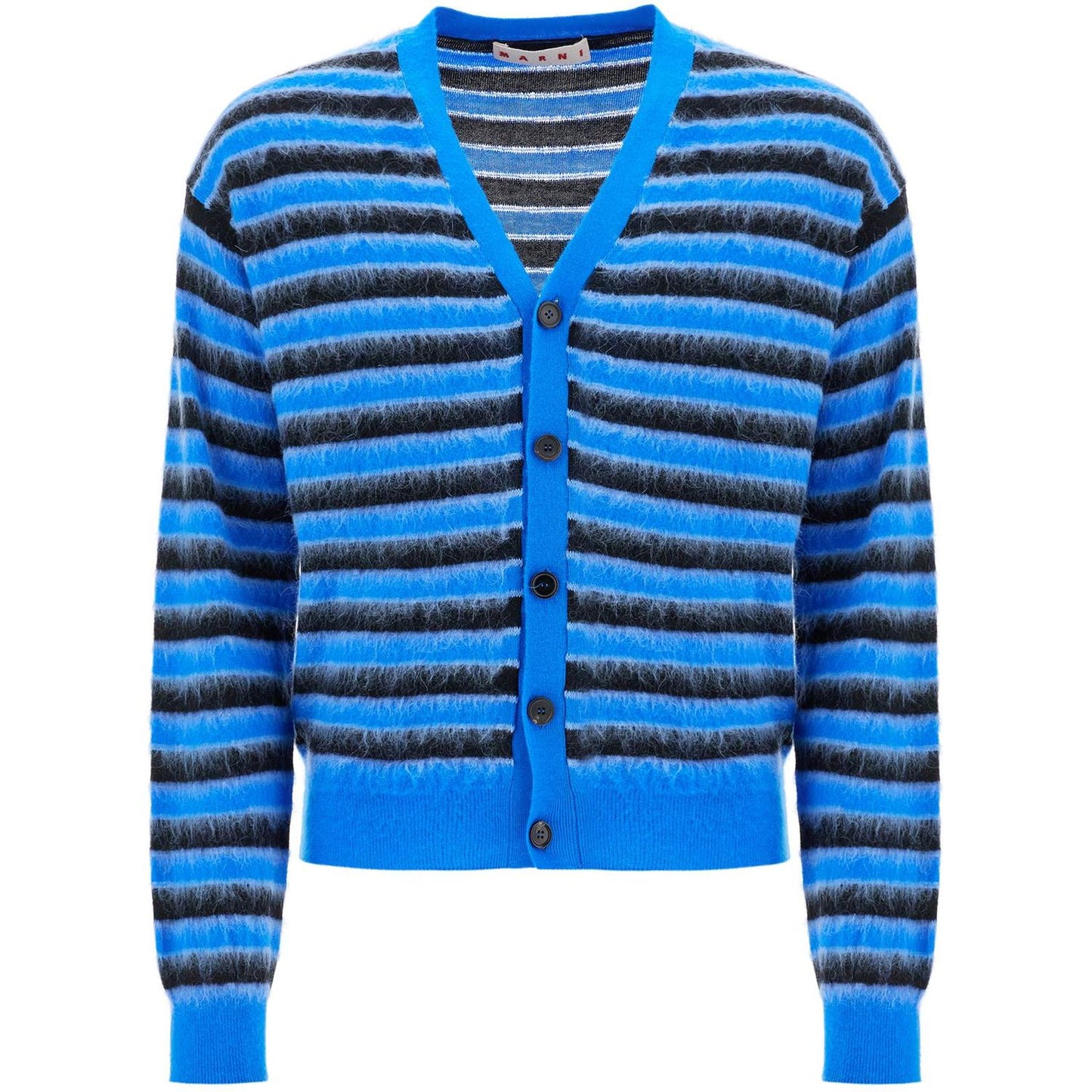 Marni striped wool and mohair cardigan