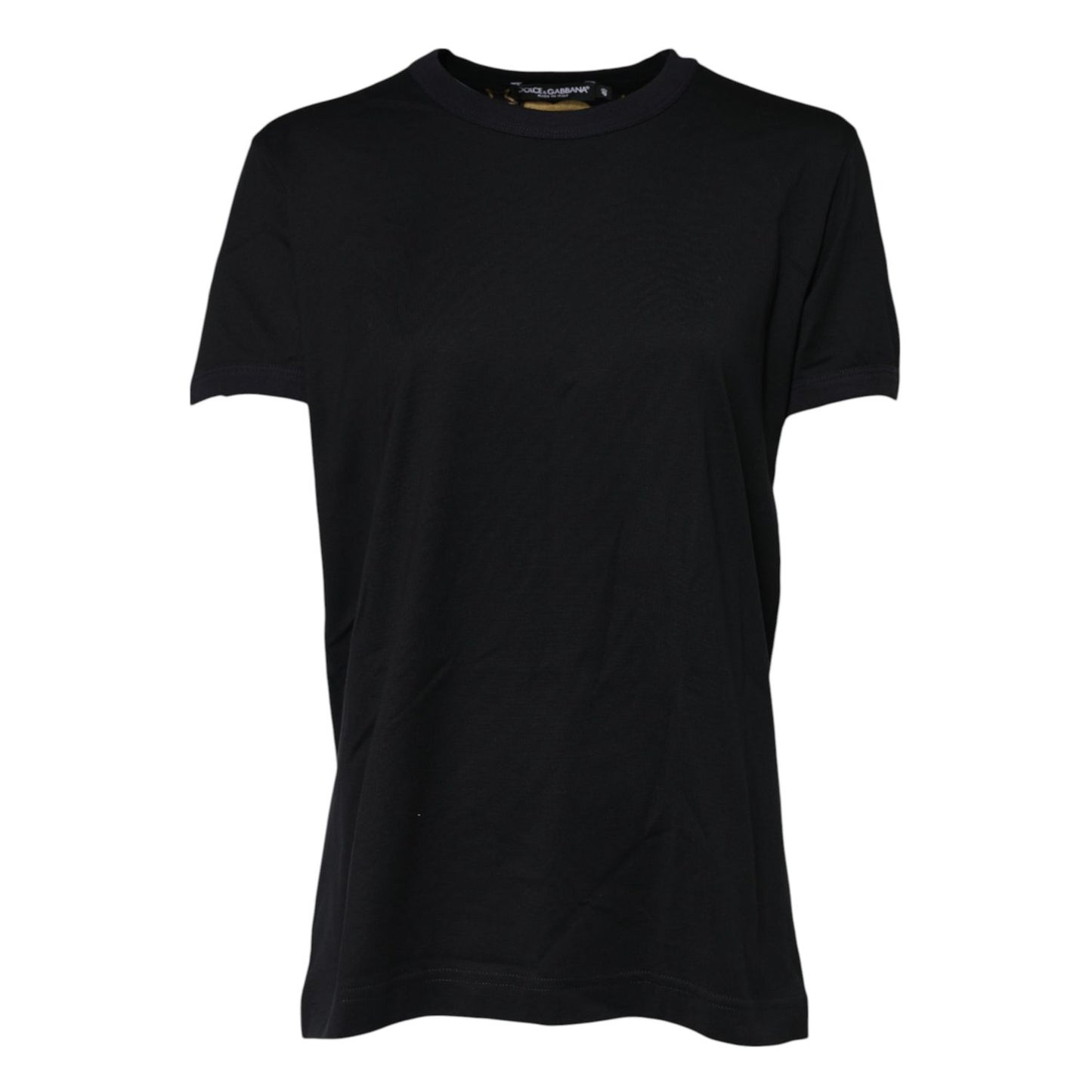 Dolce & Gabbana Black Cotton DG Print Short Sleeve Top T-shirt