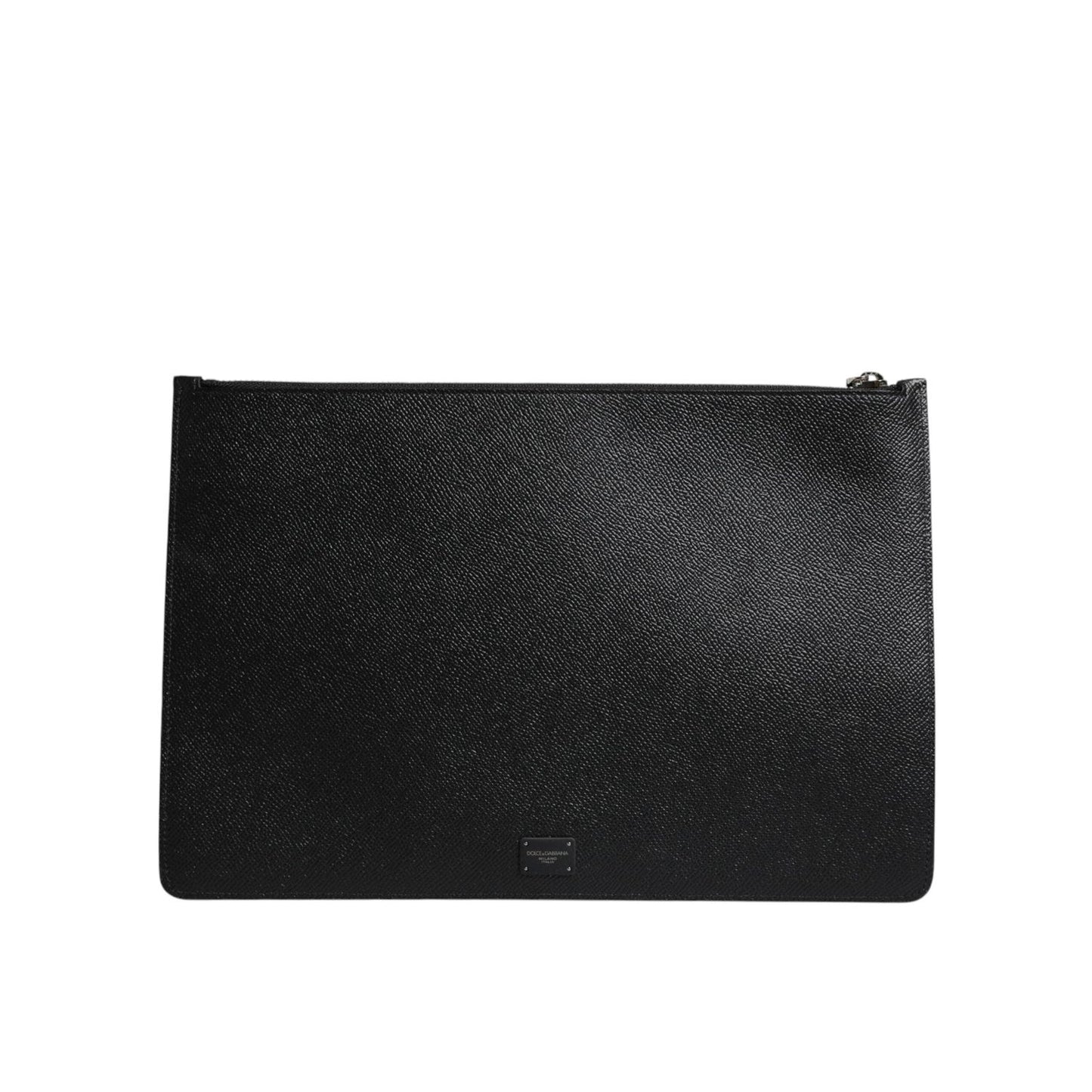 Dolce & Gabbana Black Leather Golden Pig Print Men Clutch Pouch Borse Bag BAG4680