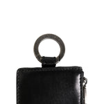 Dolce & Gabbana Black Leather Logo Embossed Lanyard Card Holde Wallet SMY11041