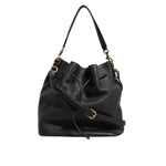 Dolce & Gabbana Black Leather Shoulder Crossbody Bucket Women Borse Bag