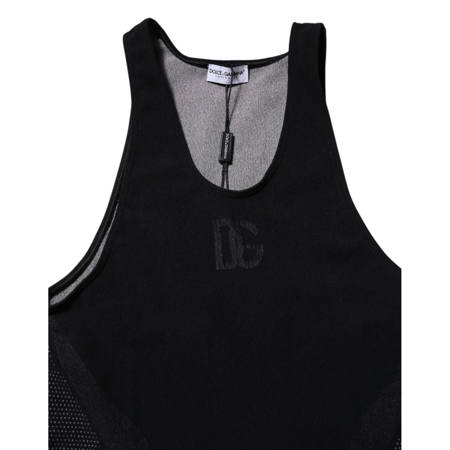 Dolce & Gabbana Black Nylon Sleeveless Underwear Tank T-shirt