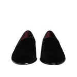 Dolce & Gabbana Black Velvet Slip On Men Loafers Formal Shoes MV8012-42