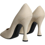Dolce & Gabbana Beige Suede Leather High Heels Pumps Shoes LA11708-39