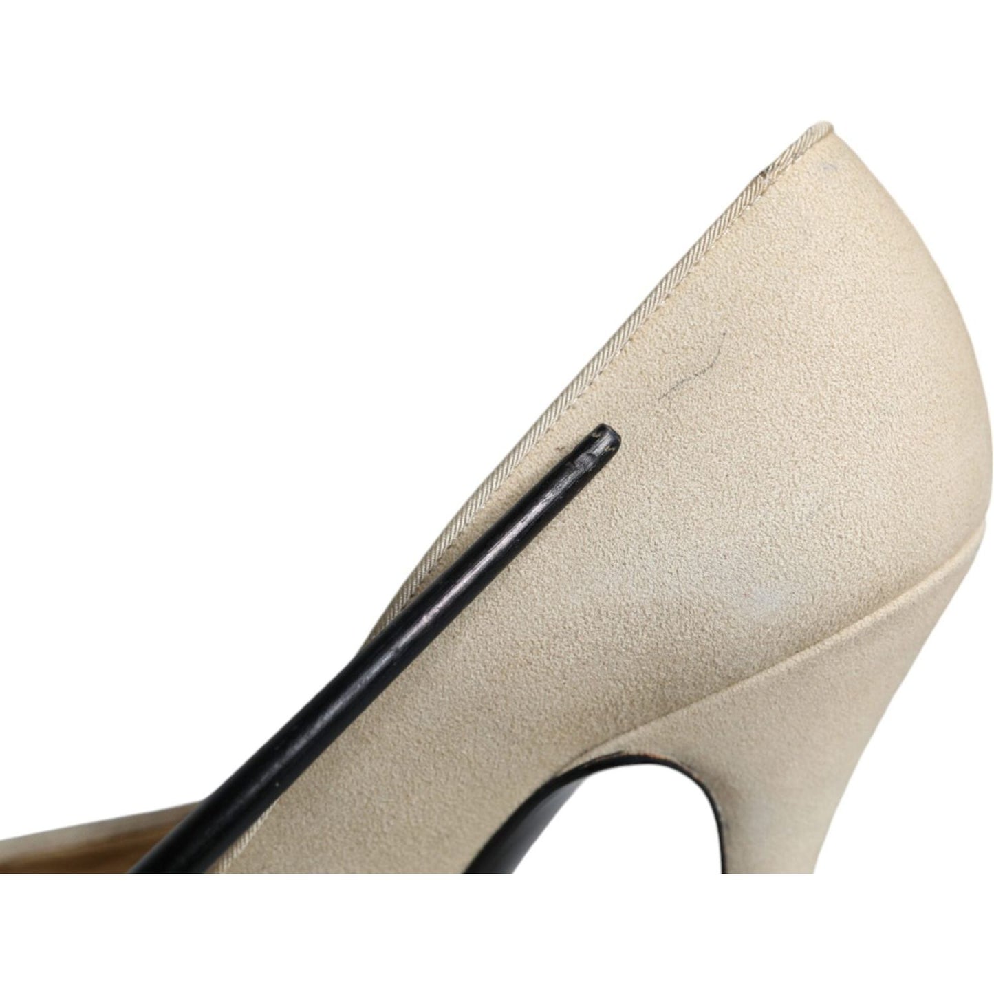 Dolce & Gabbana Beige Suede Leather High Heels Pumps Shoes LA11708-39