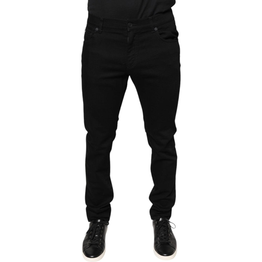 Dolce & Gabbana Black Cotton Stretch Skinny Men Denim Jeans PAN76504-50