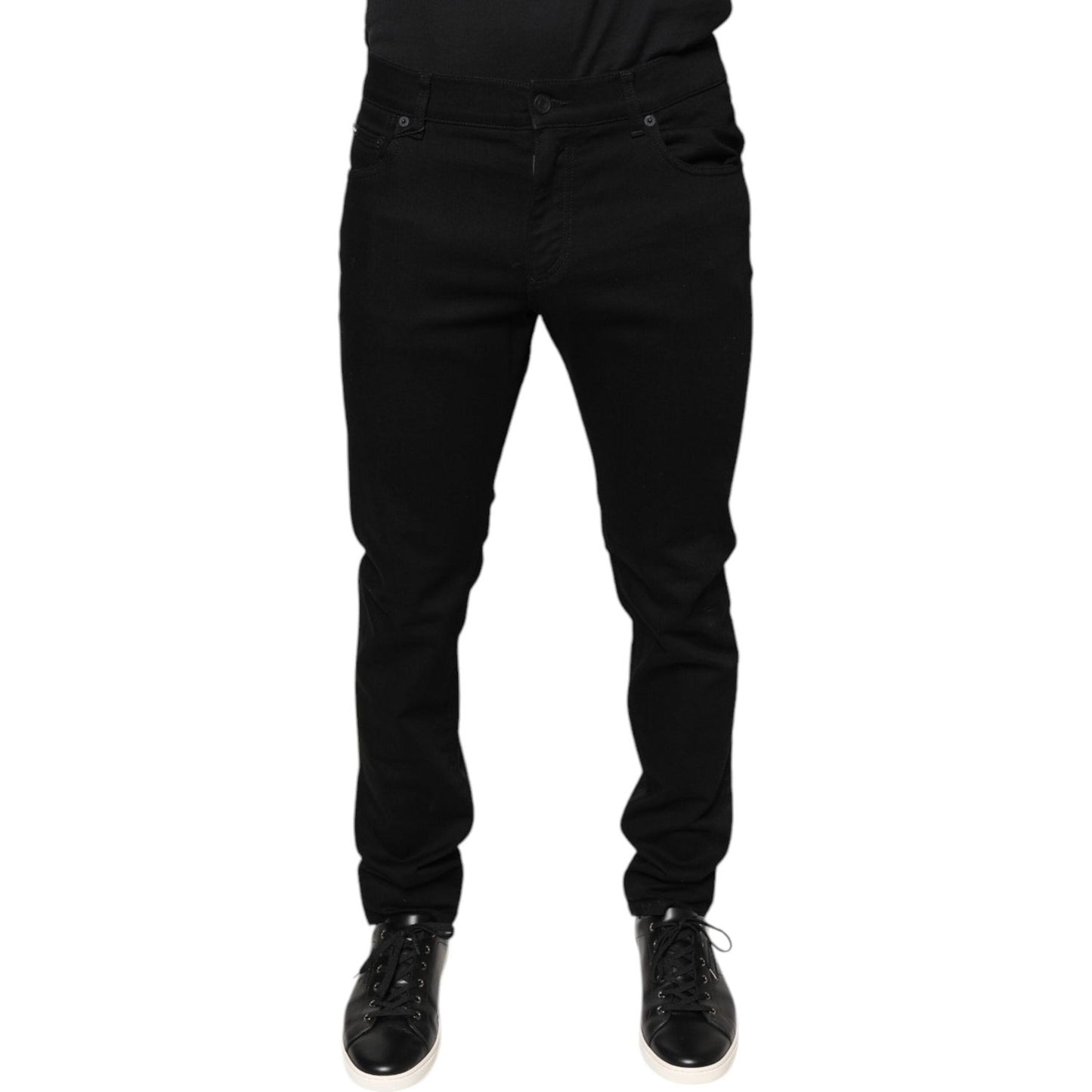 Dolce & Gabbana Black Cotton Stretch Skinny Men Denim Jeans PAN76504-50