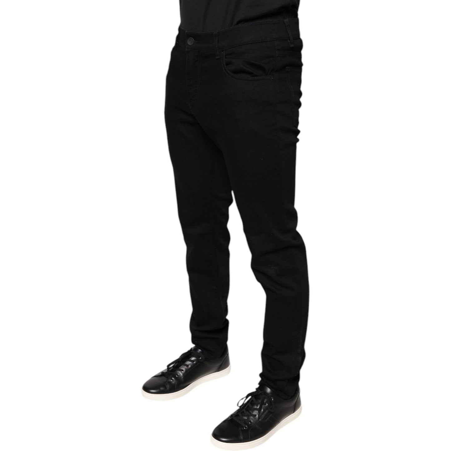 Dolce & Gabbana Black Cotton Stretch Skinny Men Denim Jeans PAN76504-50