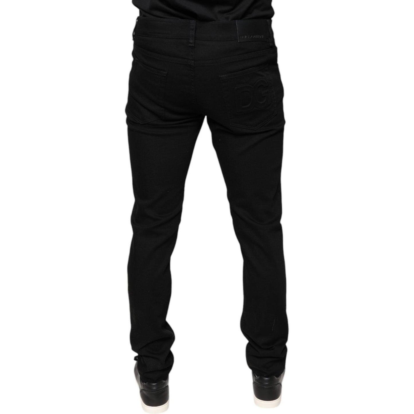 Dolce & Gabbana Black Cotton Stretch Skinny Men Denim Jeans PAN76504-50