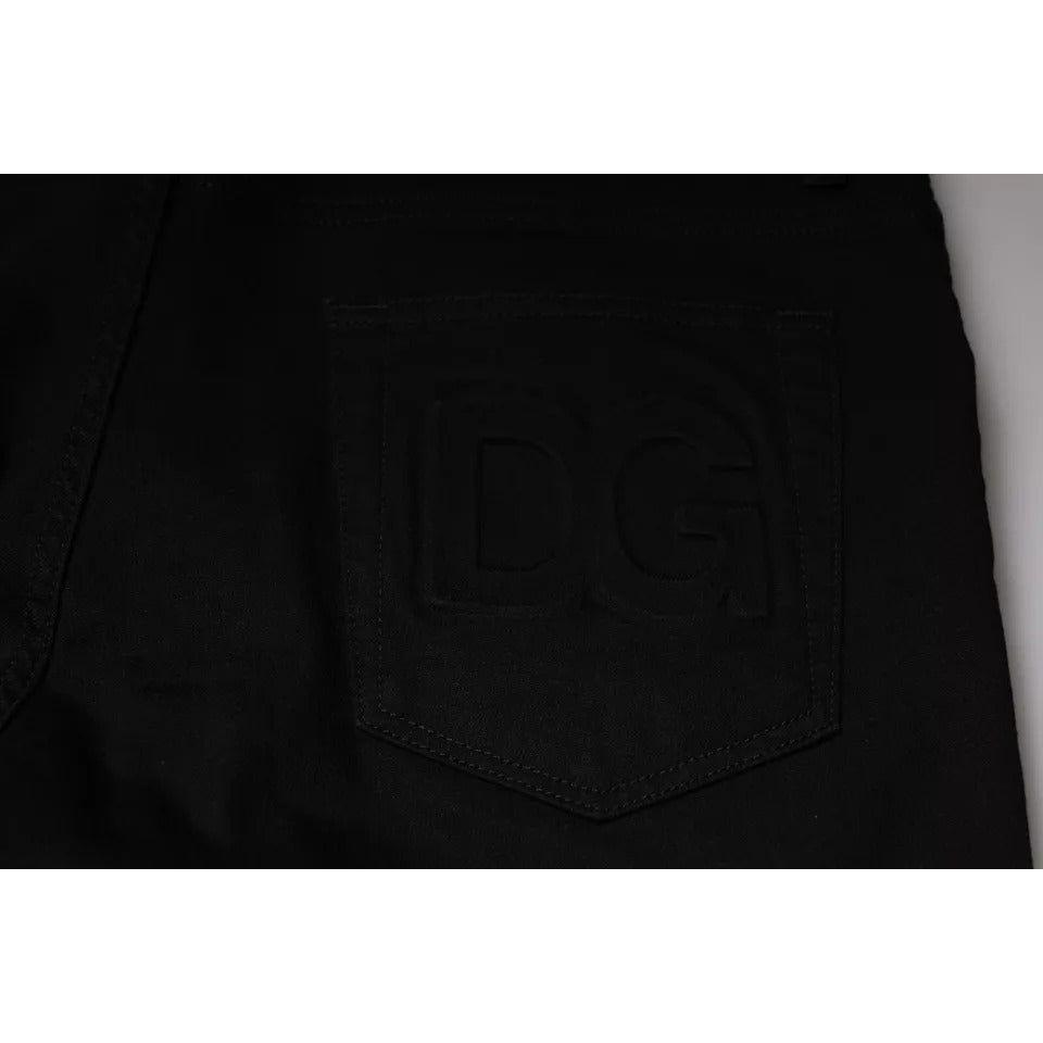 Dolce & Gabbana Black Cotton Stretch Skinny Men Denim Jeans PAN76504-50