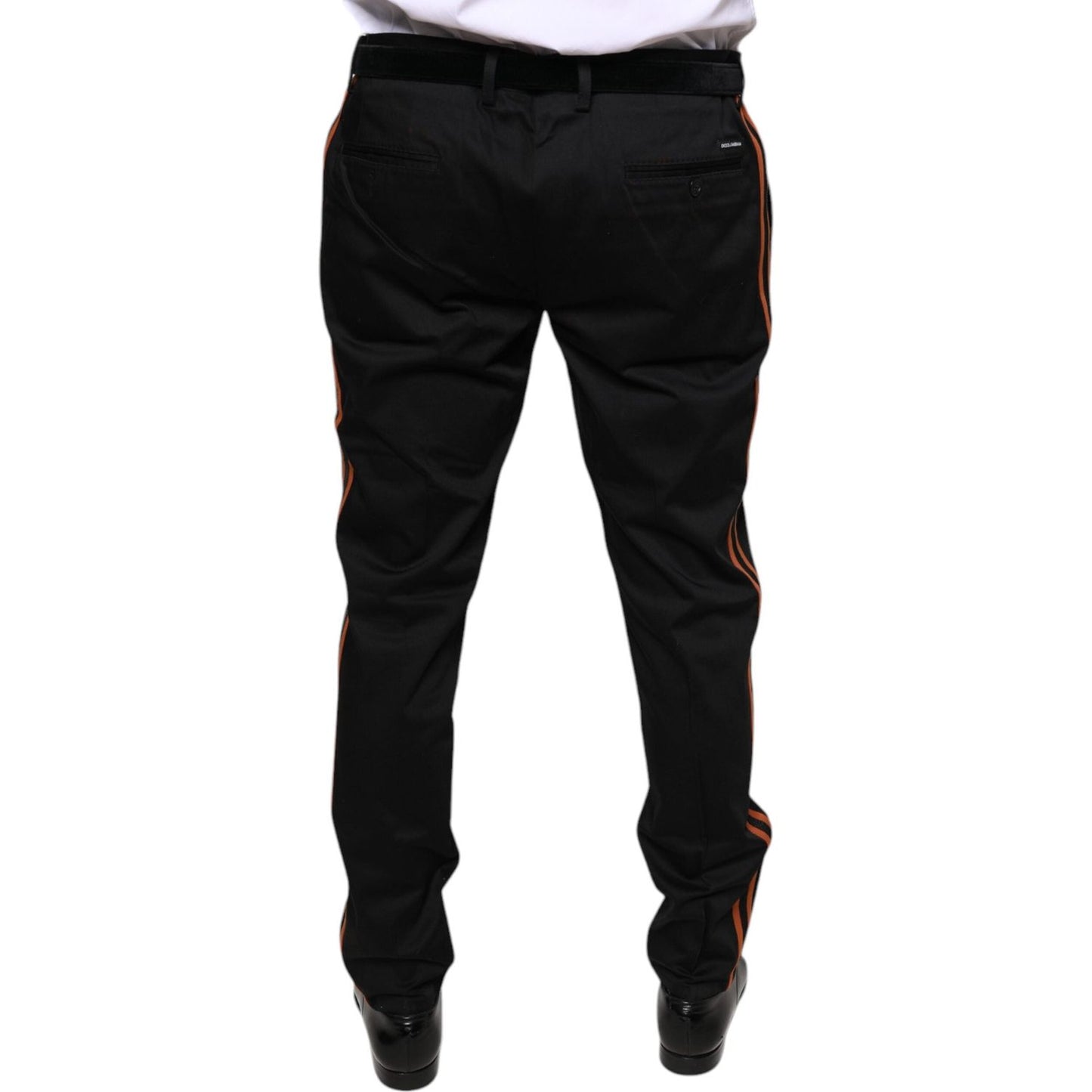 Dolce & Gabbana Black Cotton Stretch Skinny Men Dress Pants PAN75581-56
