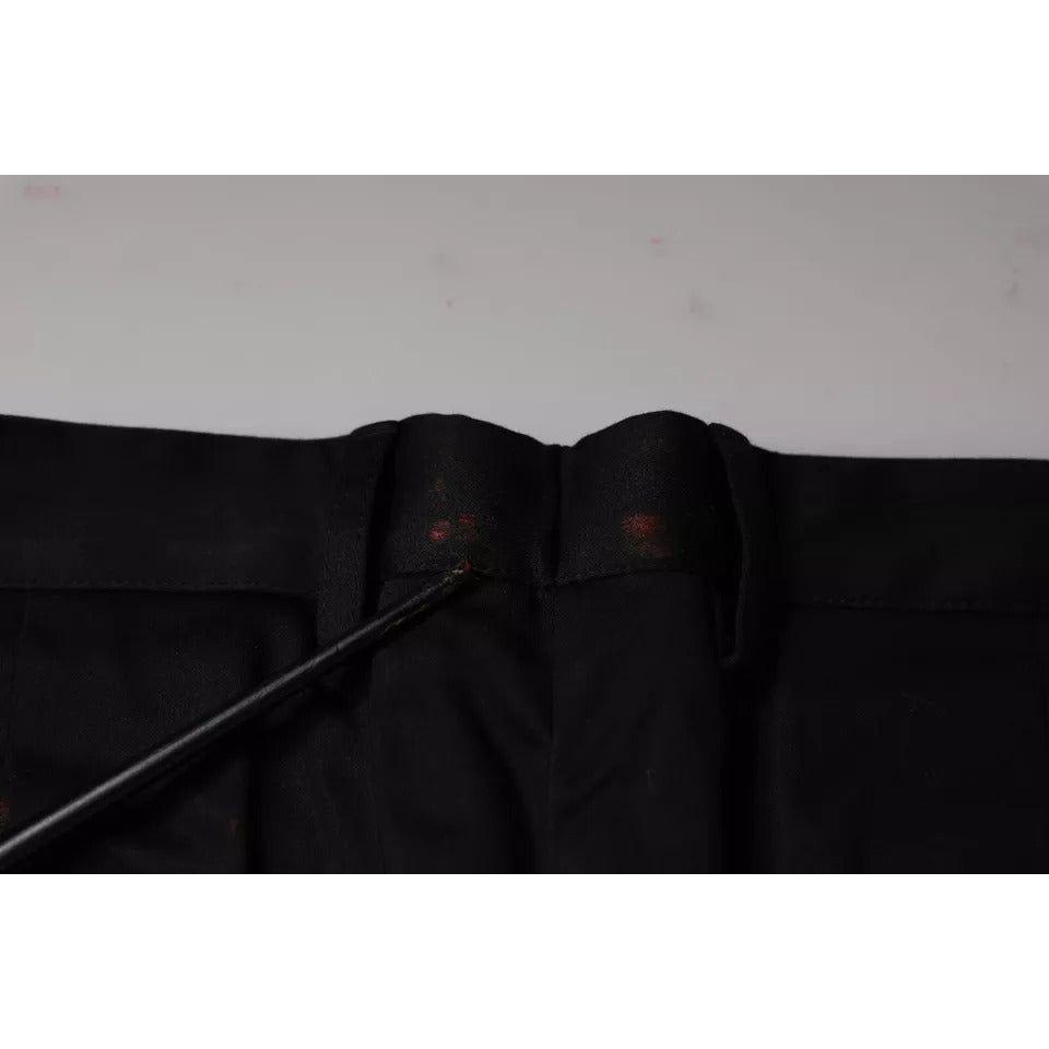 Dolce & Gabbana Black Cotton Stretch Skinny Men Dress Pants PAN75581-56