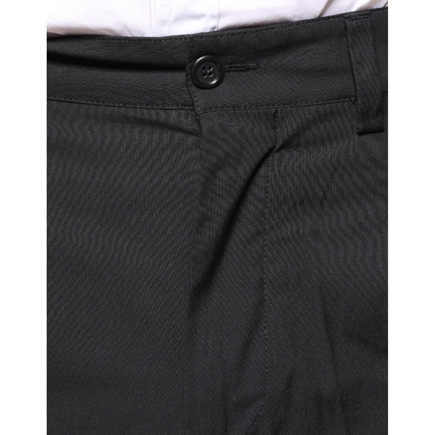 Dolce & Gabbana Black Crown Cotton Dress Pants PAN75587-46