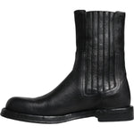 Dolce & Gabbana Black Horse Leather Mid Calf Boots Shoes MV6212-41