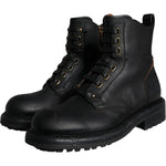 Dolce & Gabbana Black Lace Up Mid Calf Boots Men Shoes MV5866-39