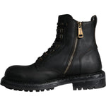 Dolce & Gabbana Black Lace Up Mid Calf Boots Men Shoes MV5866-39