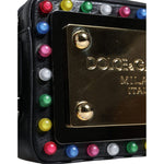 Dolce & Gabbana Black Leather LED Logo Belt Waist Fanny Pack Bag BAG4126