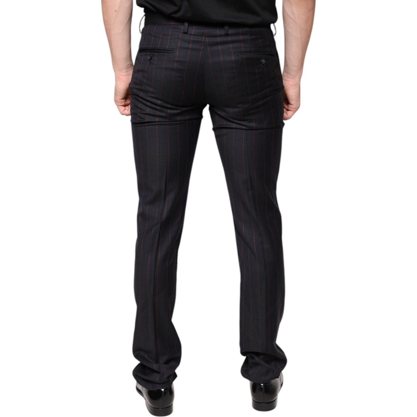 Dolce & Gabbana Black Stripes Skinny Men Dress Pants PAN75336-46