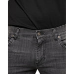 Dolce & Gabbana Black Tattered Cotton Skinny Men Denim Jeans PAN74862-46
