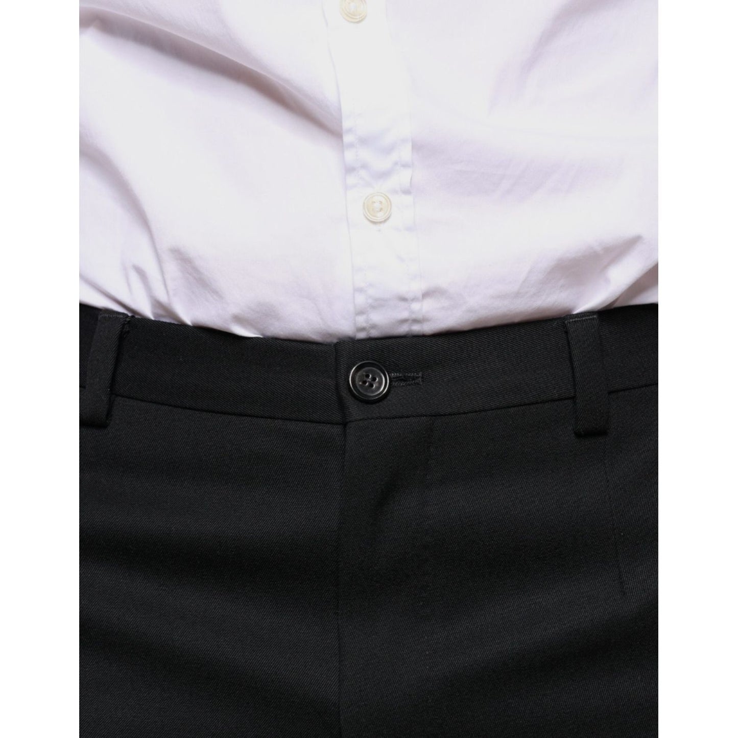 Dolce & Gabbana Black Wool Skinny Men Dress Pants PAN75354-48