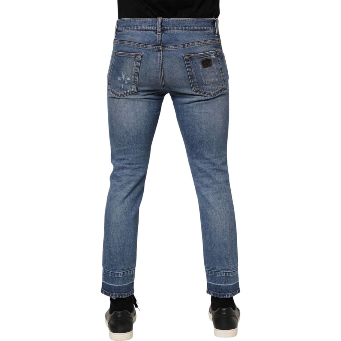 Dolce & Gabbana Blue Cotton Logo Plaque COMFORT Denim Jeans PAN76415-48