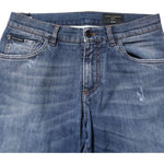 Dolce & Gabbana Blue Cotton Logo Plaque Denim Jeans PAN76402-48