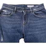Dolce & Gabbana Blue Cotton Logo Plaque Skinny Men Denim Jeans PAN76403-46