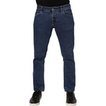 Dolce & Gabbana Blue Cotton Logo Skinny Denim Jeans PAN76357-50