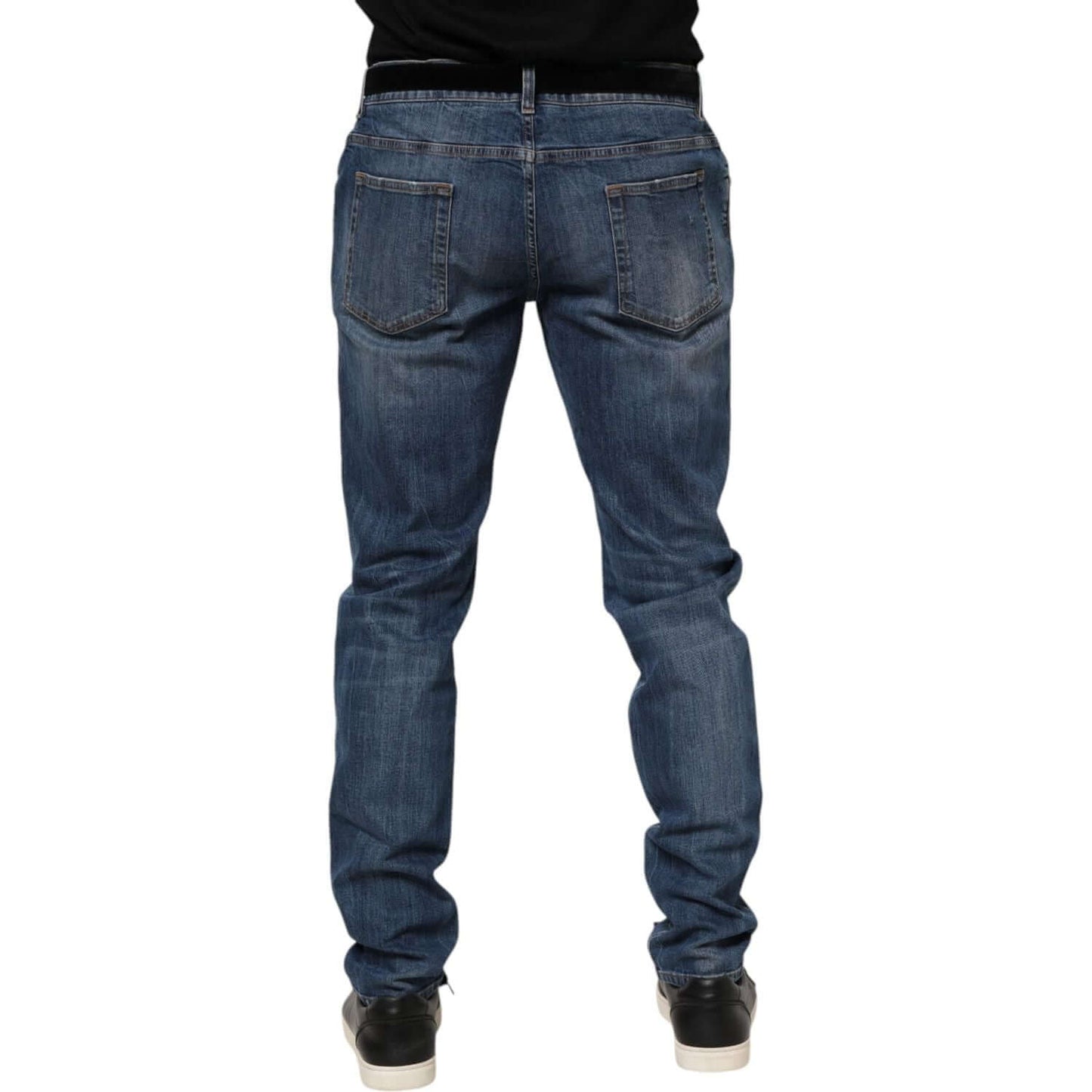 Dolce & Gabbana Blue Logo Embroidery Denim Jeans PAN76400-56