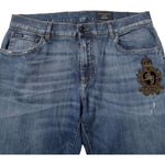 Dolce & Gabbana Blue Logo Embroidery Denim Jeans PAN76400-56