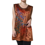 Dolce & Gabbana Brown Crystal Embellished Sleeveless Tank Top TSH86705-46