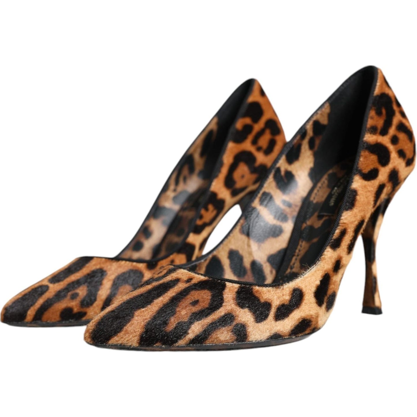 Dolce & Gabbana Brown Leopard Calf Hair Heels Pumps Shoes LA11992-36