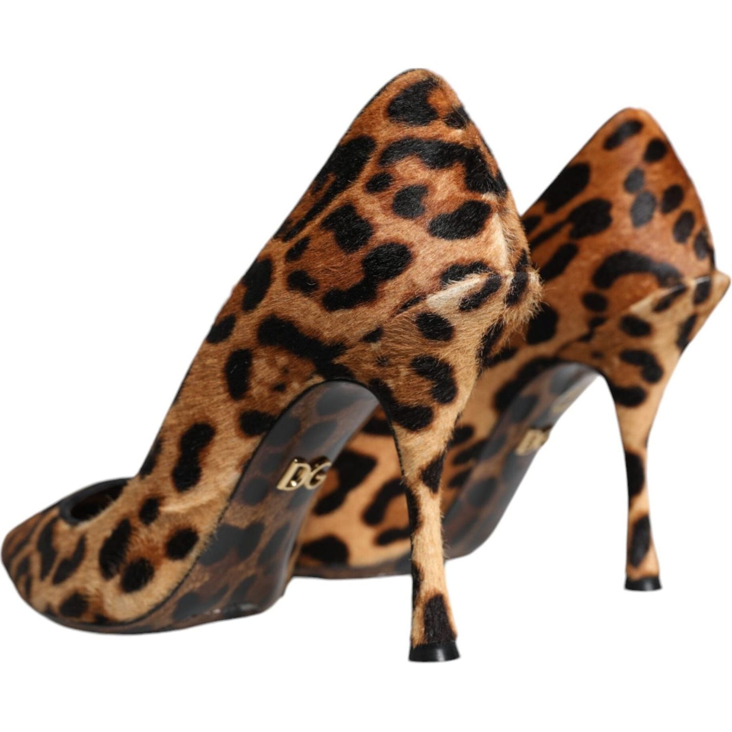 Dolce & Gabbana Brown Leopard Calf Hair Heels Pumps Shoes LA11992-36