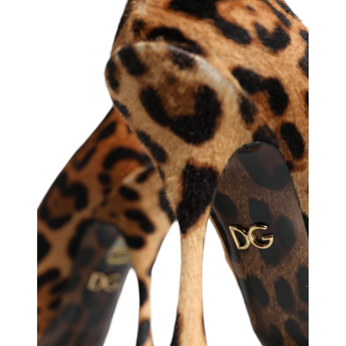 Dolce & Gabbana Brown Leopard Calf Hair Heels Pumps Shoes LA11992-36