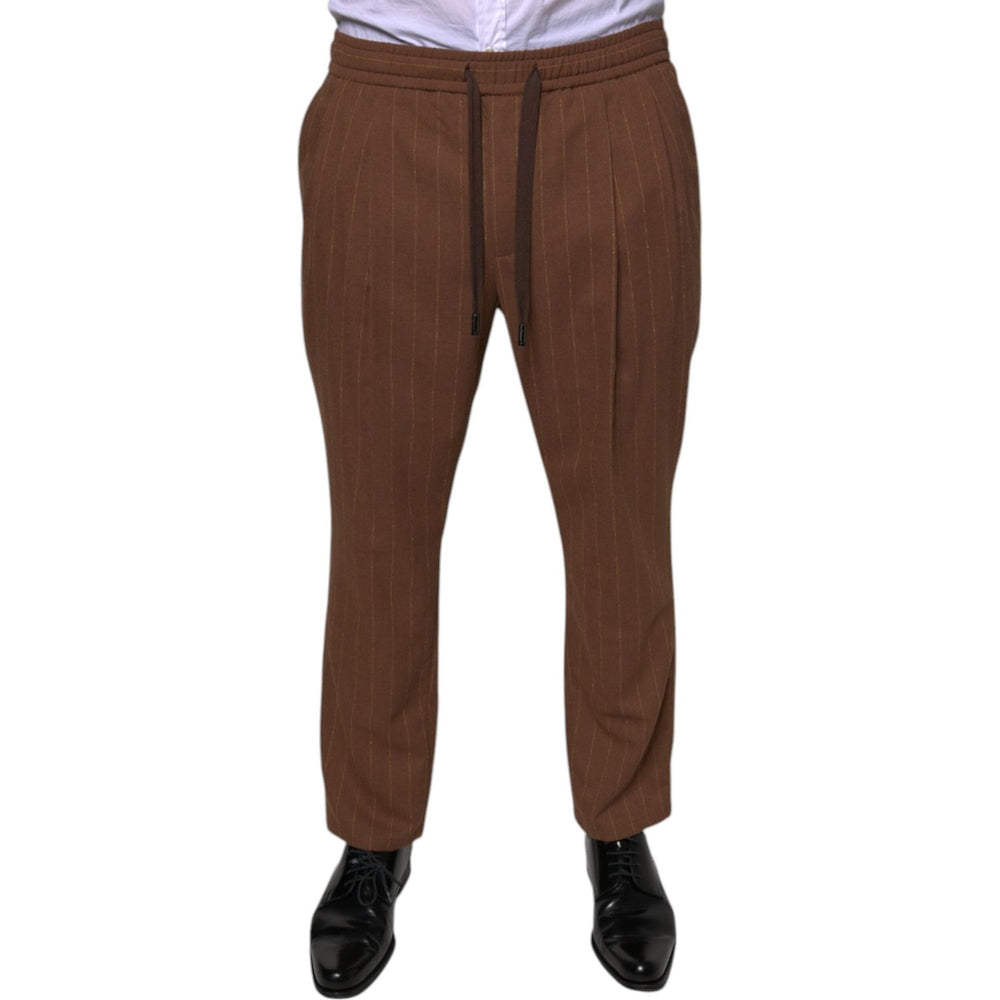 Dolce & Gabbana Brown Stripes Skinny Men Dress Pants PAN75350-48