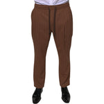 Dolce & Gabbana Brown Stripes Skinny Men Dress Pants PAN75350-48