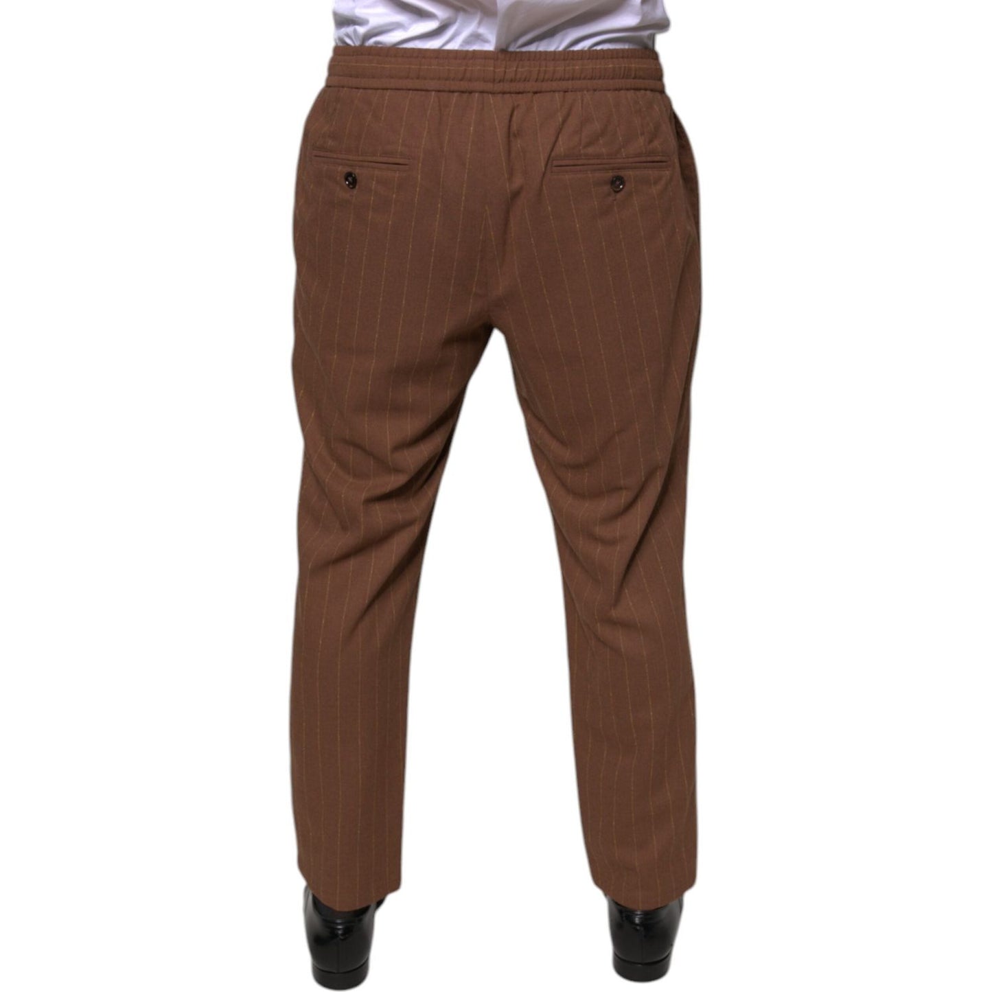 Dolce & Gabbana Brown Stripes Skinny Men Dress Pants PAN75350-48