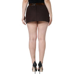Dolce & Gabbana Brown Virgin Wool Mid Waist A-line Mini Skirt SKI2001-40