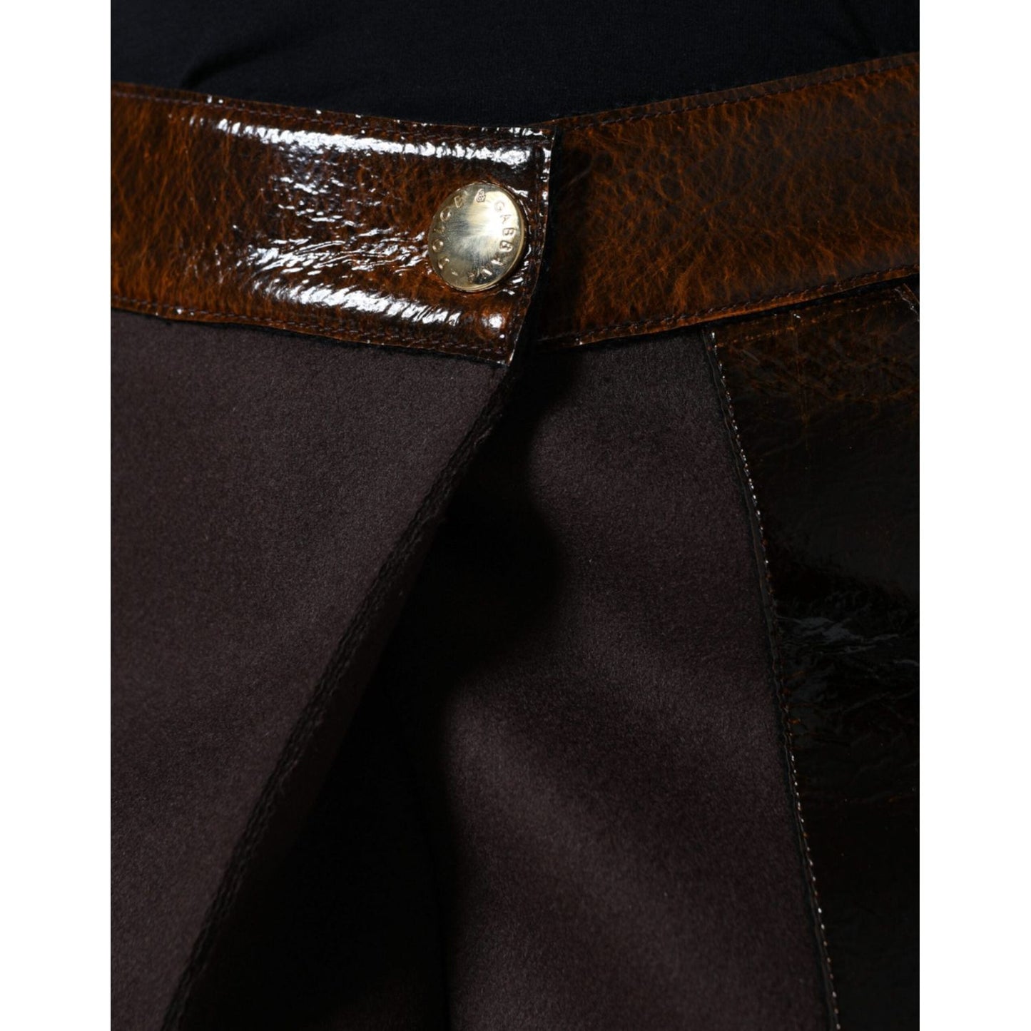 Dolce & Gabbana Brown Virgin Wool Mid Waist A-line Mini Skirt SKI2001-40