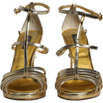 Dolce & Gabbana Gold Leather Baroque Heels Sandals Shoes LA11811-37