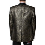 Dolce & Gabbana Gold SICILIA Jacquard Single Breasted Coat Blazer KOS2254-58