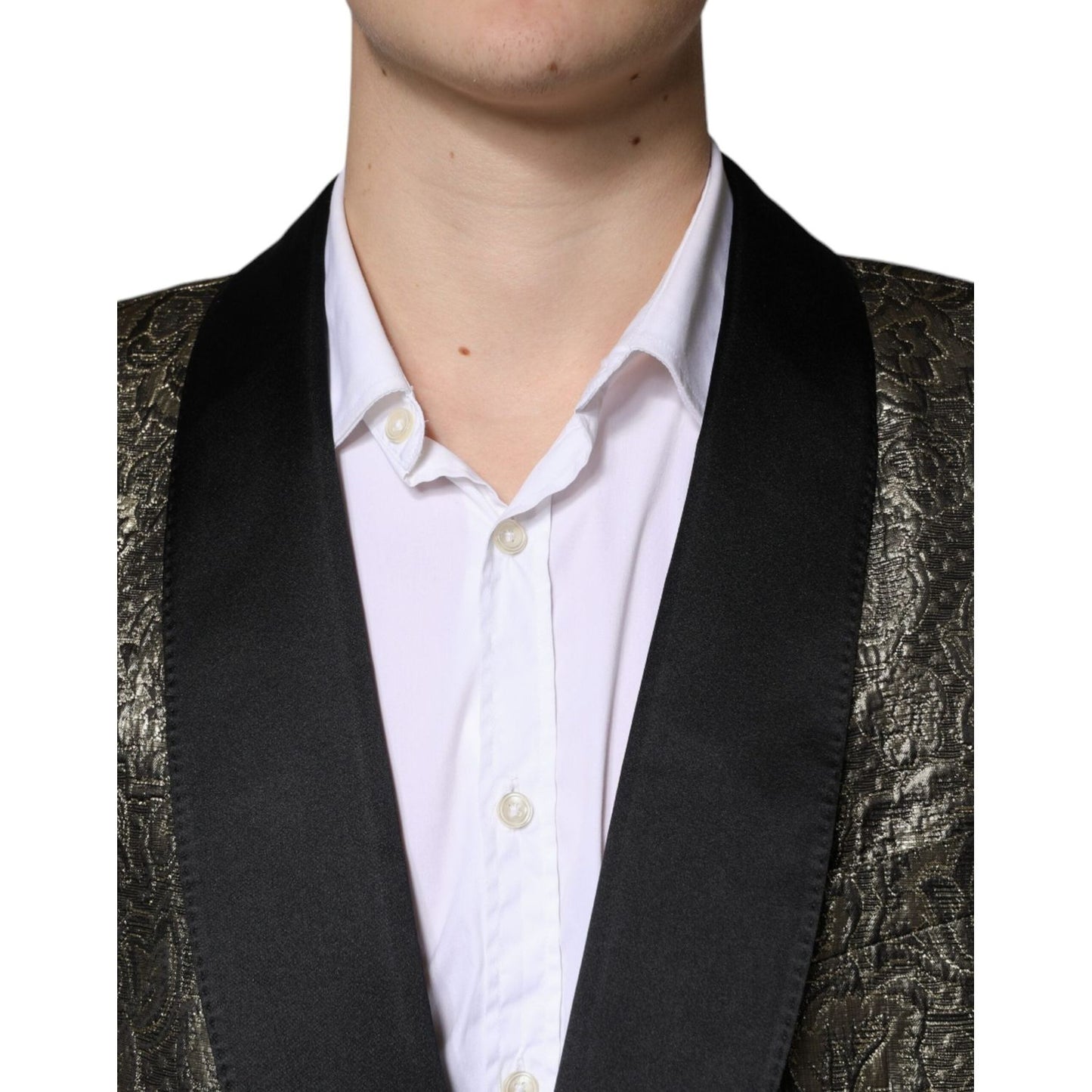 Dolce & Gabbana Gold SICILIA Jacquard Single Breasted Coat Blazer KOS2254-58