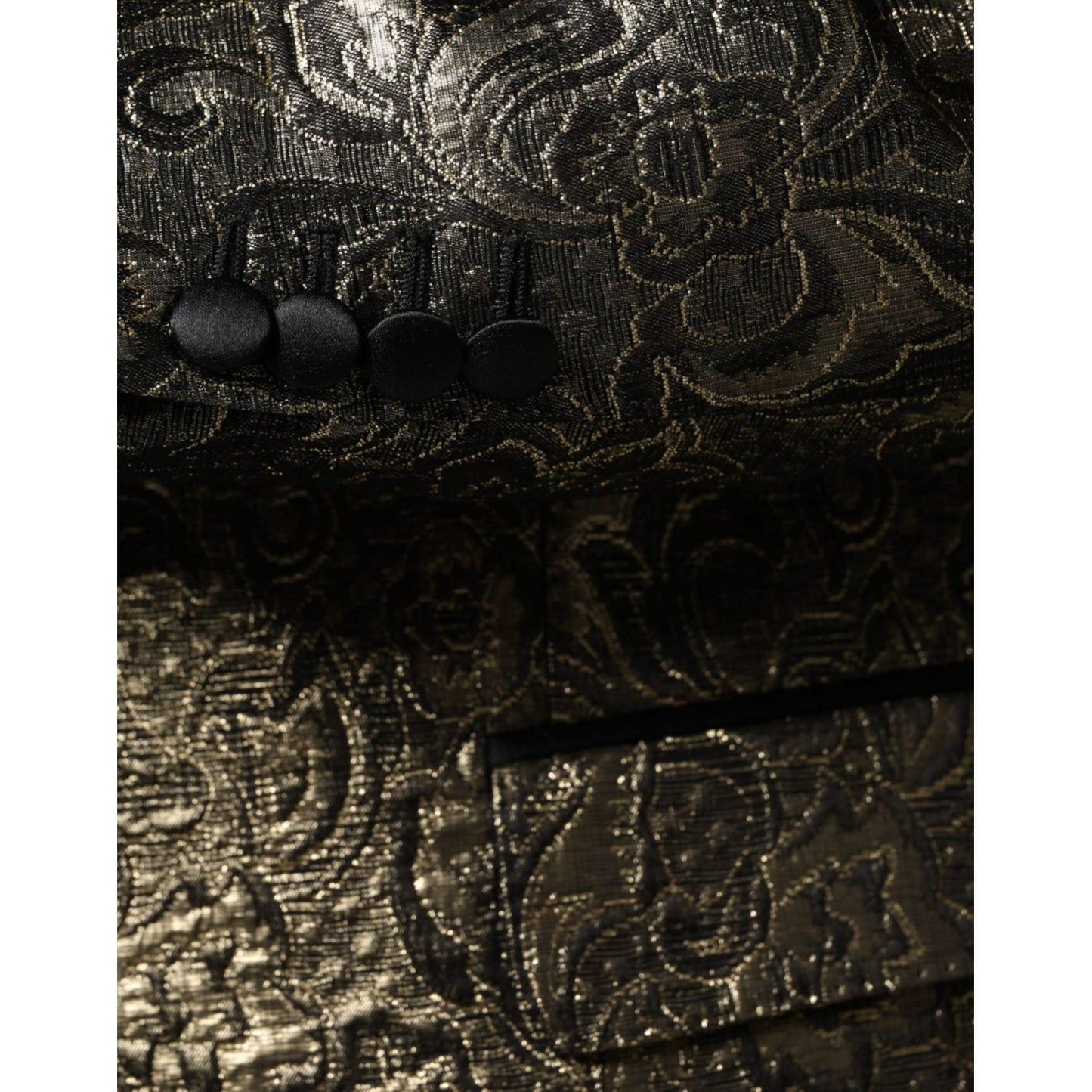 Dolce & Gabbana Gold SICILIA Jacquard Single Breasted Coat Blazer KOS2254-58