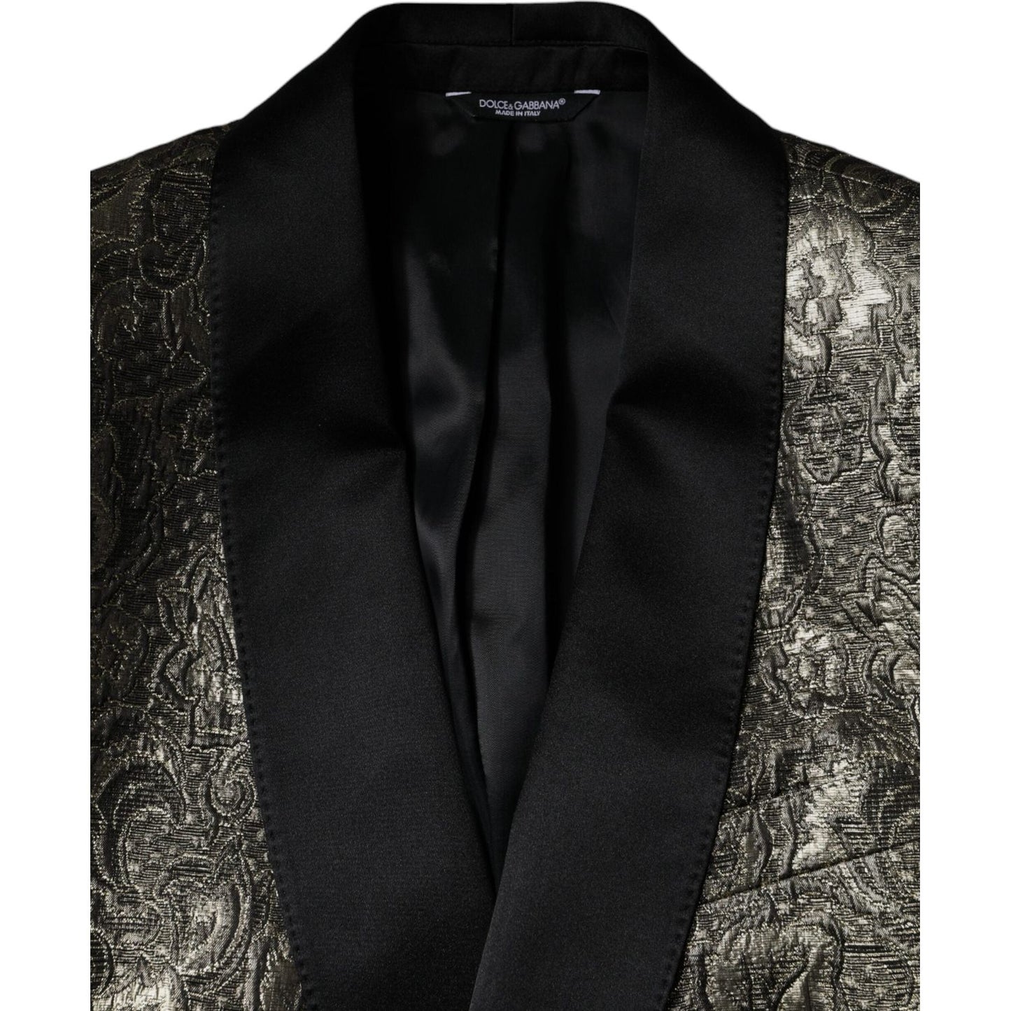 Dolce & Gabbana Gold SICILIA Jacquard Single Breasted Coat Blazer KOS2254-58