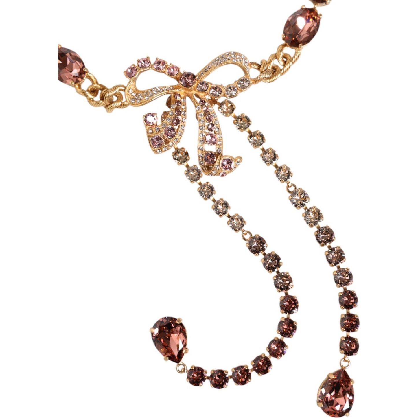 Dolce & Gabbana Gold Tone Brass Crystal Embellished Belt SMY10402-L