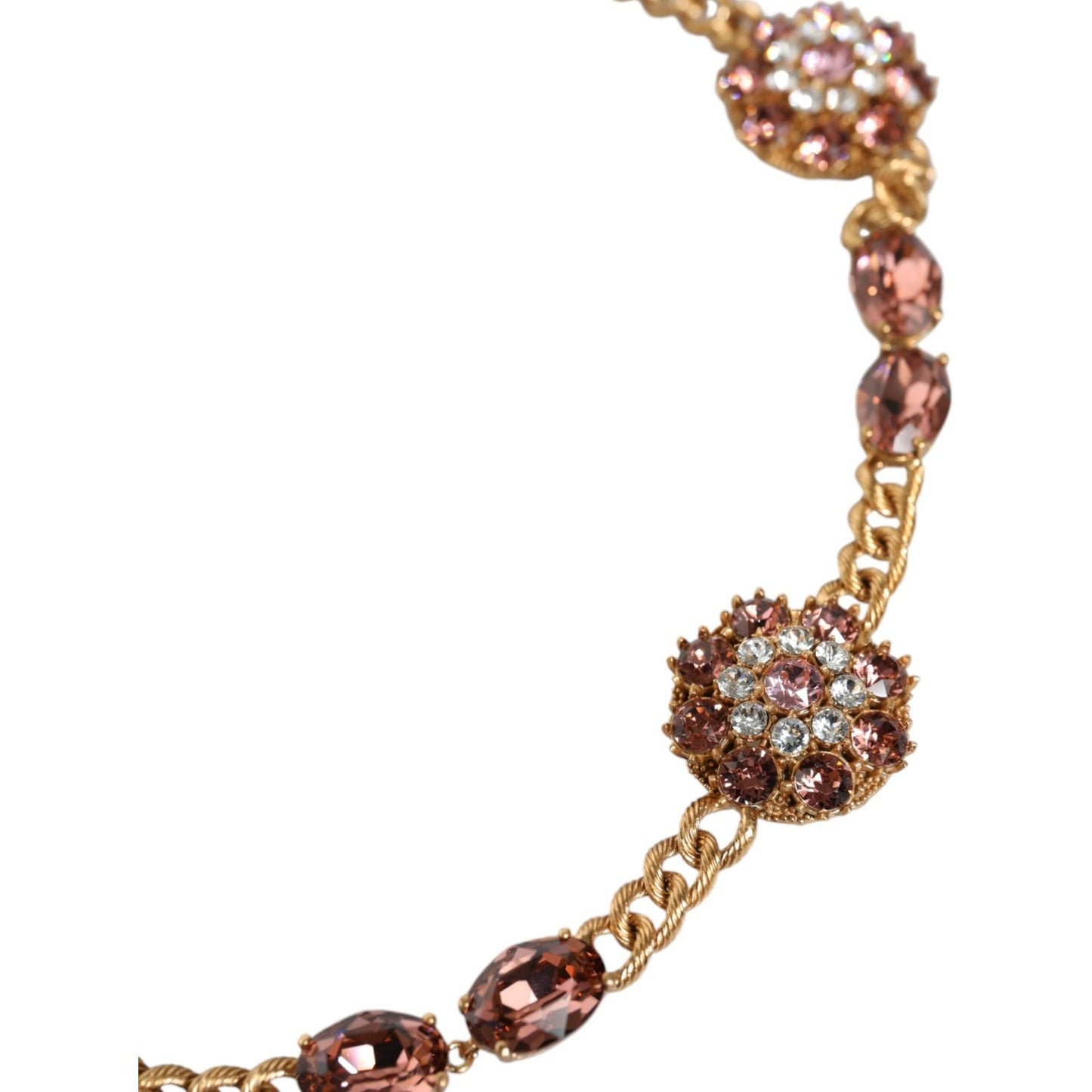 Dolce & Gabbana Gold Tone Brass Crystal Embellished Belt SMY10402-L