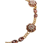 Dolce & Gabbana Gold Tone Brass Crystal Embellished Belt SMY10402-L