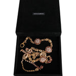 Dolce & Gabbana Gold Tone Brass Crystal Embellished Belt SMY10402-L