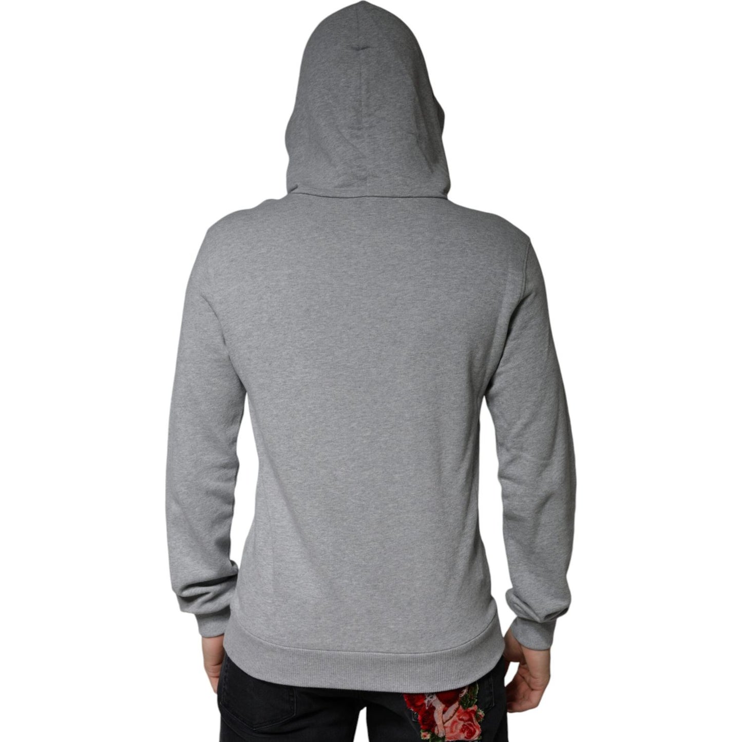 Dolce & Gabbana Gray Cotton Logo Hooded Sweatshirt Sweater TSH7912-44