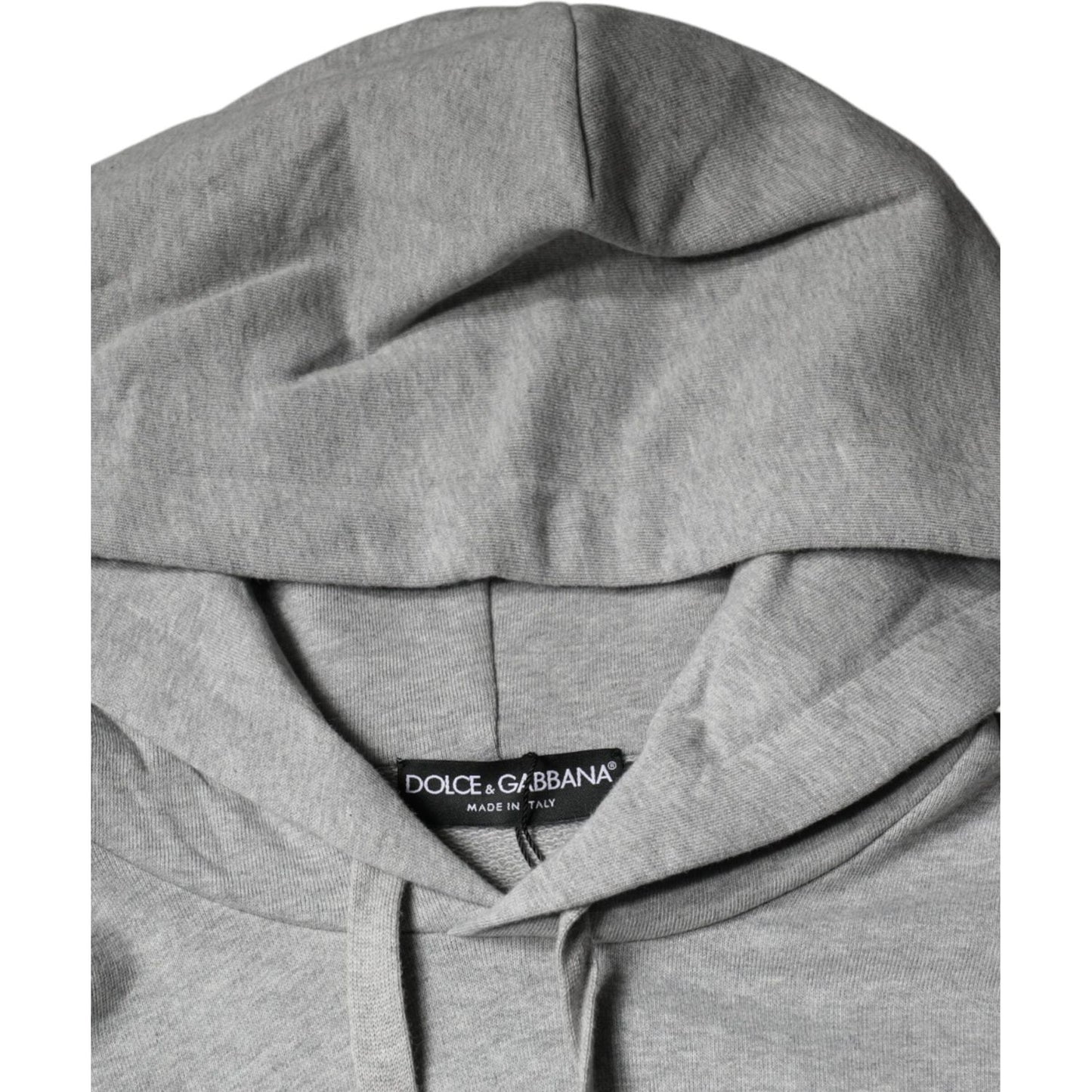 Dolce & Gabbana Gray Cotton Logo Hooded Sweatshirt Sweater TSH7912-44